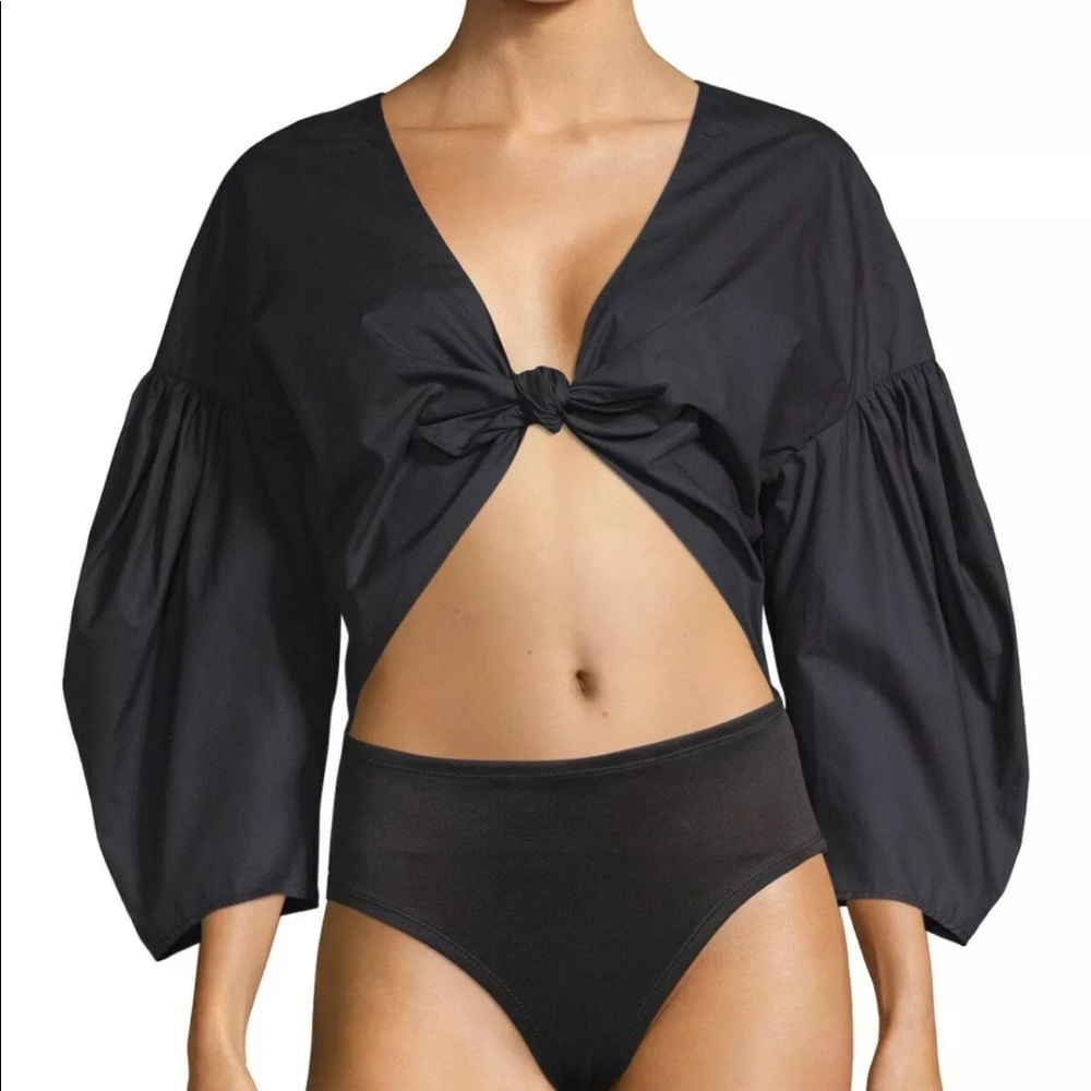 Delfi Collective Cali Long Sleeve Tie Front Top